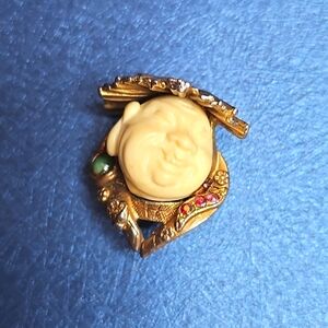 HAR Carved Buddha Brooch Rare